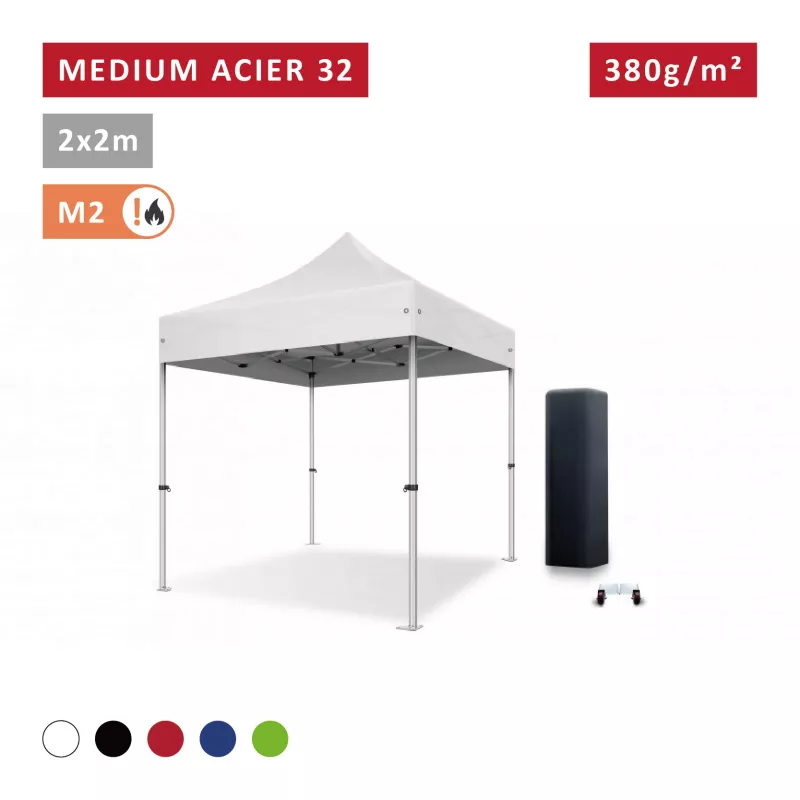 Barnum Acier premium 32 mm 2X2m - toit polyester pvc 380g/m2