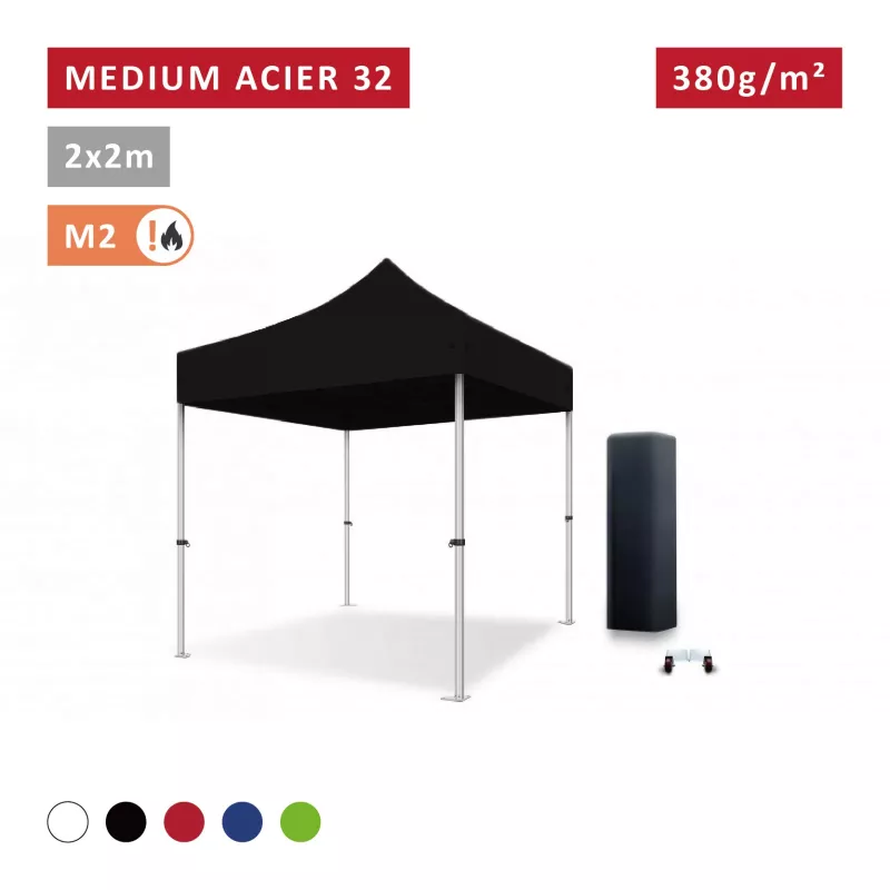 Barnum Acier premium 32 mm 2X2m - toit polyester pvc 380g/m2