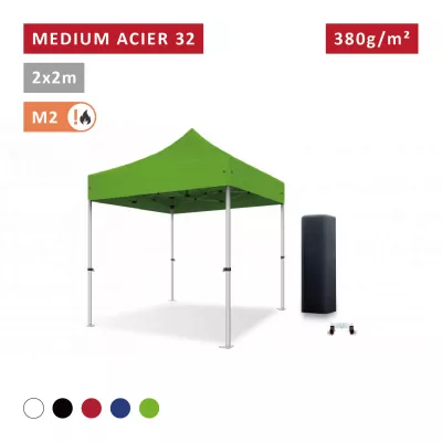 Barnum Acier premium 32 mm 2X2m - toit polyester pvc 380g/m2
