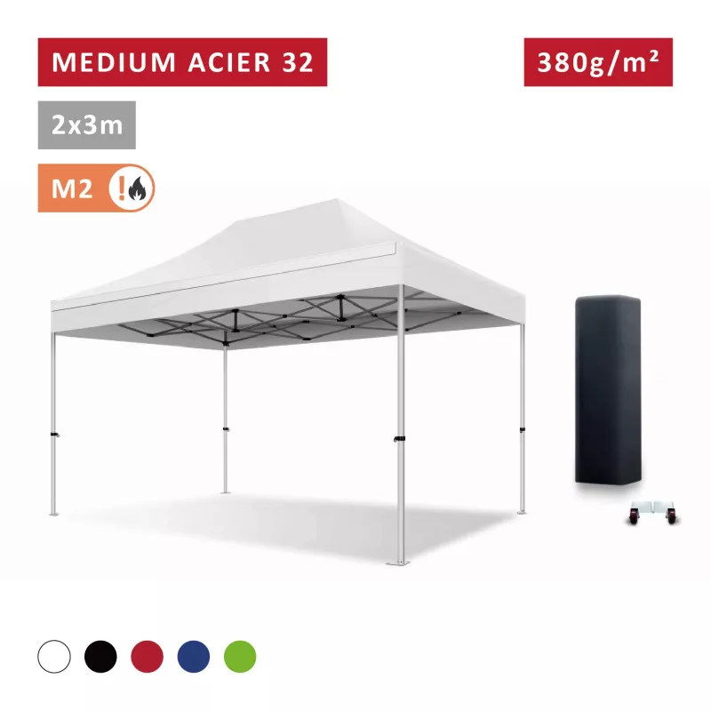 Barnum Acier premium 32 mm 2X3m - toit polyester pvc 380 g/m2