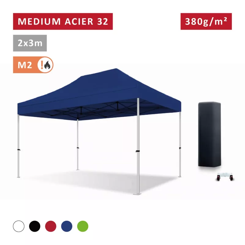 Barnum Acier premium 32 mm 2X3m - toit polyester pvc 380 g/m2