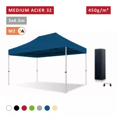 Barnum pliant Acier premium 32 mm 3X4,5m  - XPTENT - toit polyester pvc 450 g/m2