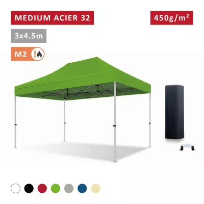 Barnum pliant Acier premium 32 mm 3X4,5m  - XPTENT - toit polyester pvc 450 g/m2
