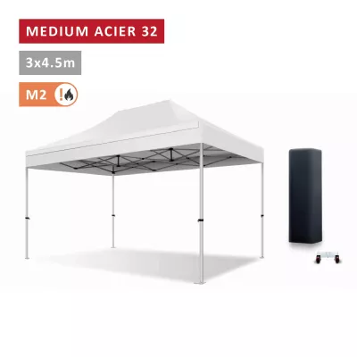 Barnum pliant Acier premium 32 mm 3X4,5m  - XPTENT - toit polyester pvc 450 g/m2