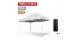 Barnum pliant Acier premium 32 mm 3X4,5m  - XPTENT - toit polyester pvc 450 g/m2