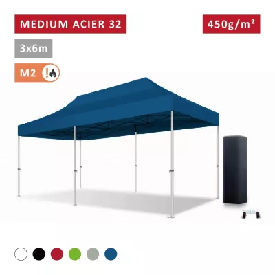 Barnum pliant Acier premium 32 mm 3X6m  - XPTENT - toit polyester pvc 450 g/m2