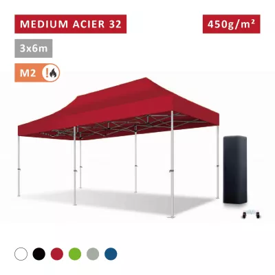 Barnum pliant Acier premium 32 mm 3X6m  - XPTENT - toit polyester pvc 450 g/m2