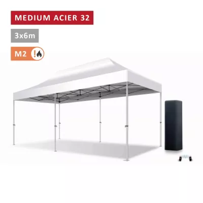 Barnum pliant Acier premium 32 mm 3X6m  - XPTENT - toit polyester pvc 450 g/m2