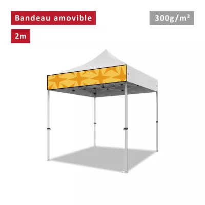 Bandeau Amovible 300g/m² pour Tonnelle pliante - Personnalisé