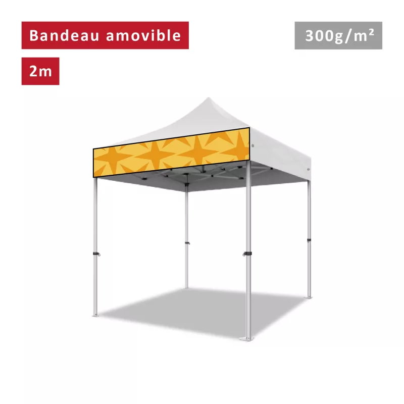 Bandeau Amovible 300g/m² pour Tonnelle pliante - Personnalisé