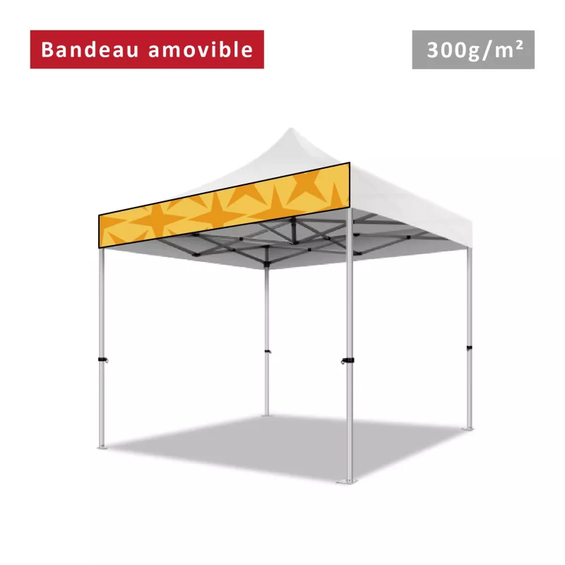 Bandeau Amovible 300g/m² pour Tonnelle pliante - Personnalisé