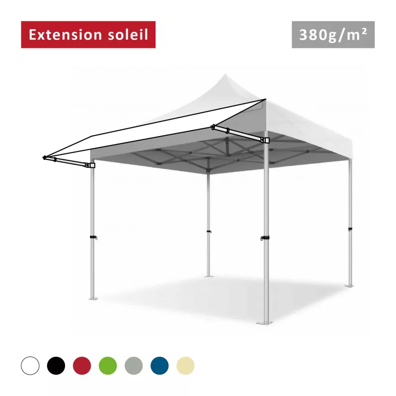 Extension Soleil 380g/m² pour Tente Pliante en Aluminium