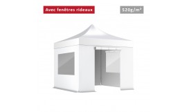 Lot de 4 bâches latérales avec fenêtres rideaux 520gr/m²