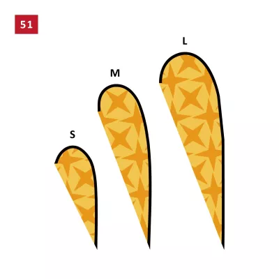 Oriflamme Publicitaire PLUME - 3 Tailles Disponibles