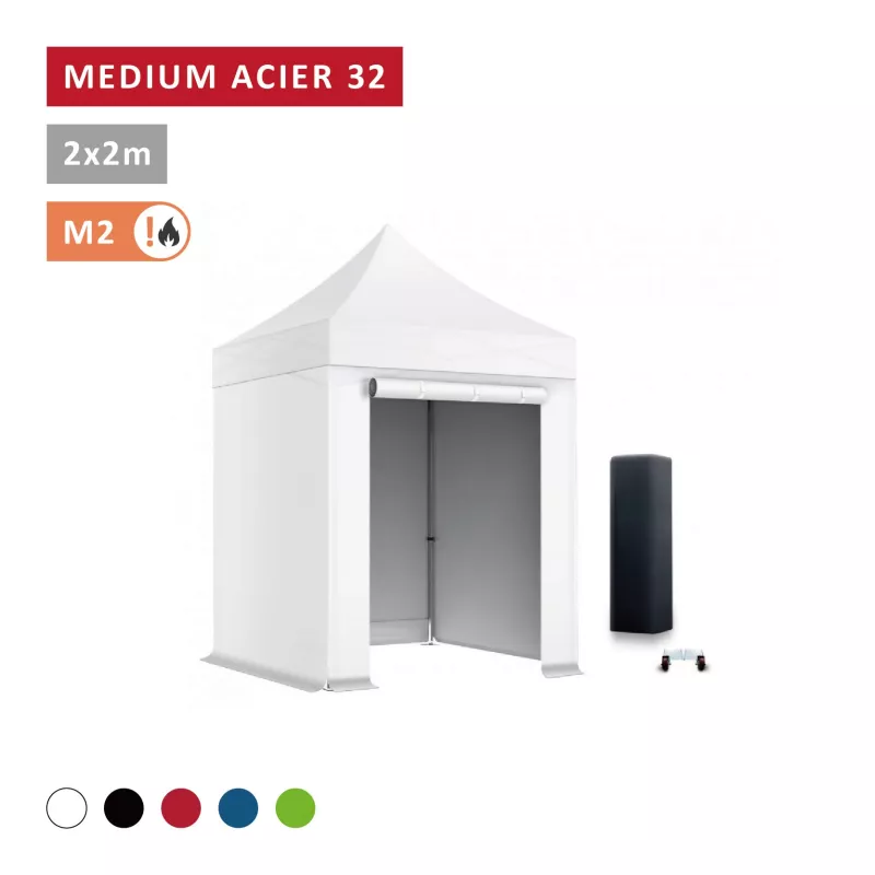 Pack Barnum pliant Acier premium 32mm 2X2m  - XPTENT - toit polyester pvc 450 g/m2