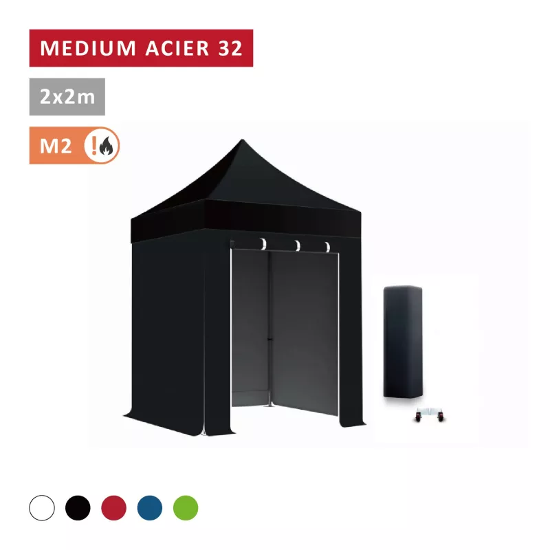 Pack Barnum pliant Acier premium 32mm 2X2m  - XPTENT - toit polyester pvc 450 g/m2