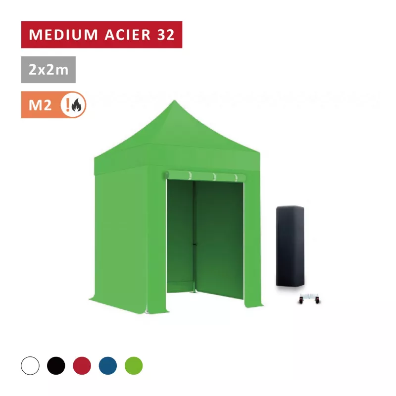 Pack Barnum pliant Acier premium 32mm 2X2m  - XPTENT - toit polyester pvc 450 g/m2