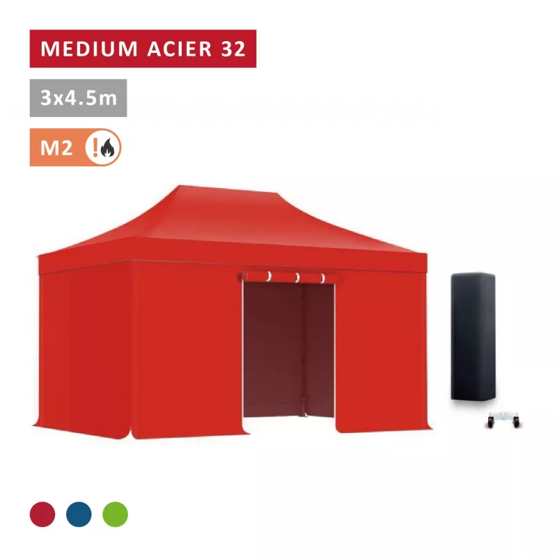 Pack Barnum pliant Acier premium 32mm 3X4,5m  - XPTENT - toit polyester pvc 450 g/m2