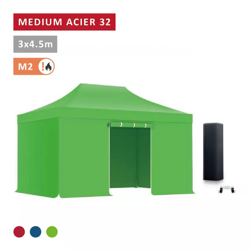 Pack Barnum pliant Acier premium 32mm 3X4,5m  - XPTENT - toit polyester pvc 450 g/m2