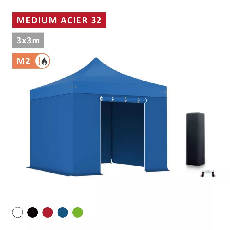 Pack Barnum pliant Acier premium 32mm 3X3m  - XPTENT - toit polyester pvc 450 g/m2