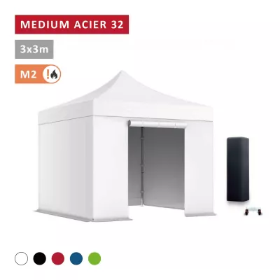 Pack Barnum pliant Acier premium 32mm 3X3m  - XPTENT - toit polyester pvc 450 g/m2