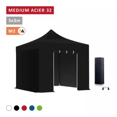 Pack Barnum pliant Acier premium 32mm 3X3m  - XPTENT - toit polyester pvc 450 g/m2