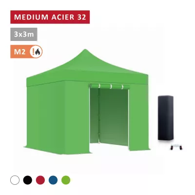 Pack Barnum pliant Acier premium 32mm 3X3m  - XPTENT - toit polyester pvc 450 g/m2