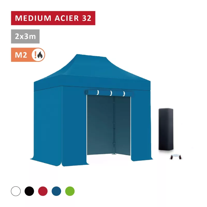 Pack Barnum pliant Acier premium 32 mm 2X3m  - XPTENT - toit polyester pvc 450 g/m2