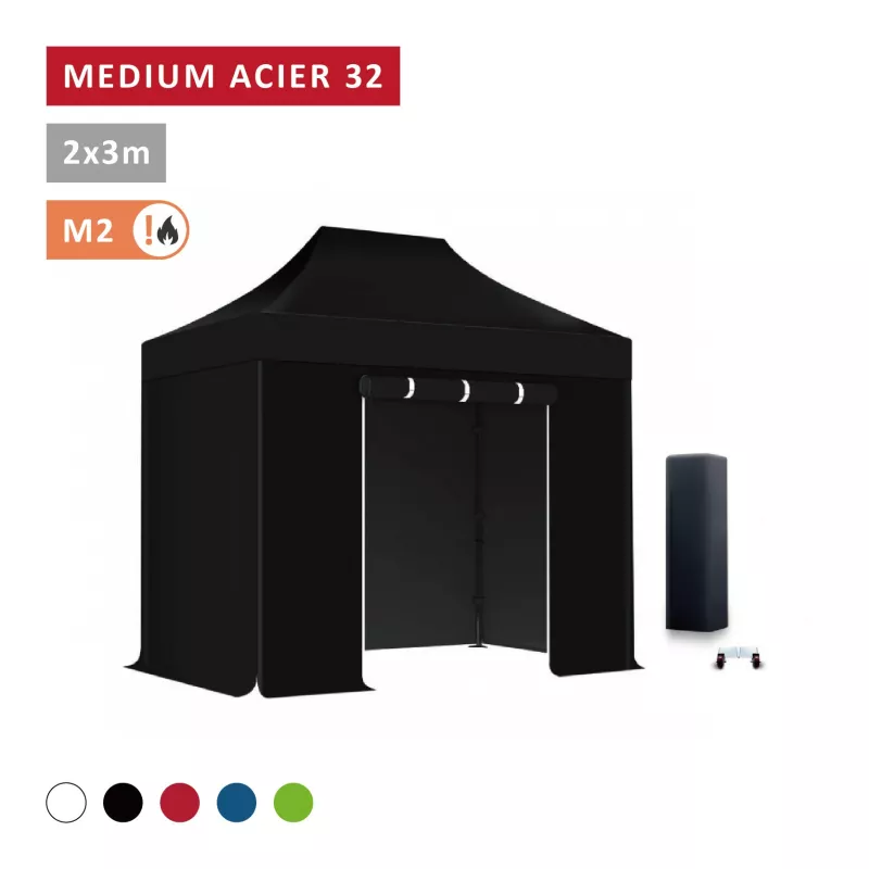 Pack Barnum pliant Acier premium 32 mm 2X3m  - XPTENT - toit polyester pvc 450 g/m2