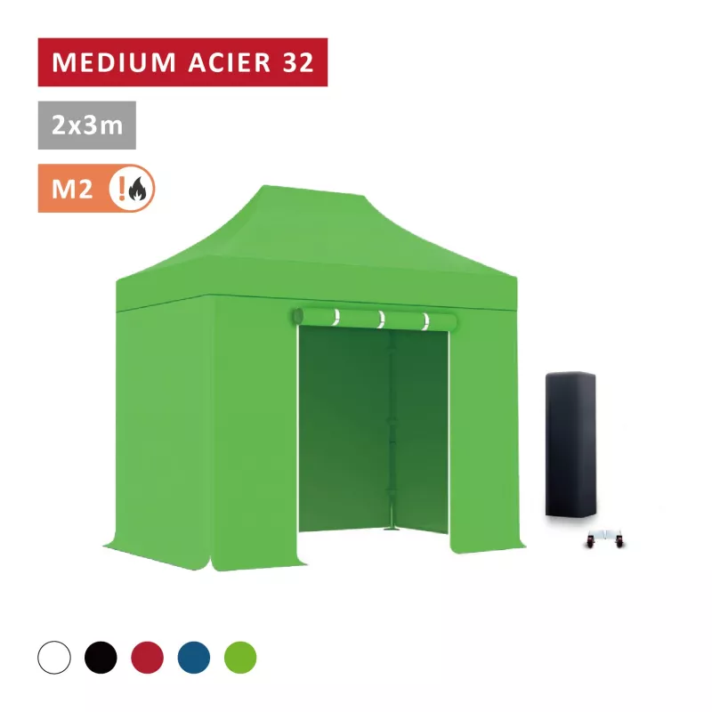 Pack Barnum pliant Acier premium 32 mm 2X3m  - XPTENT - toit polyester pvc 450 g/m2