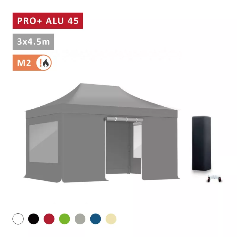Pack fenêtres rideaux Barnum Pro Alu 45mm 3X4,5m - solide - toit 450g/m2