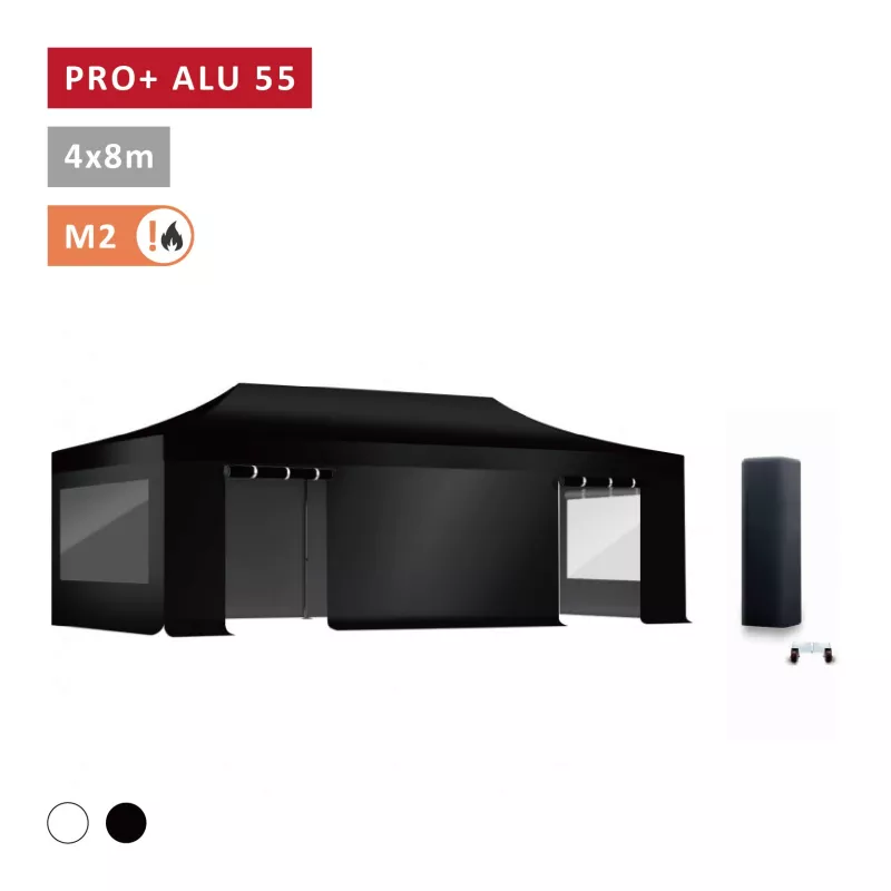 PACK Fenêtres Rideaux Barnum Alu 55mm 4X8m - toit 450 g/m2