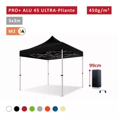 Barnum Alu 45mm ULTRA-pliante - 3x3 - Pro - Tonnelle - Barnum, Étanche, M2 - toit polyester pvc 450g/m2