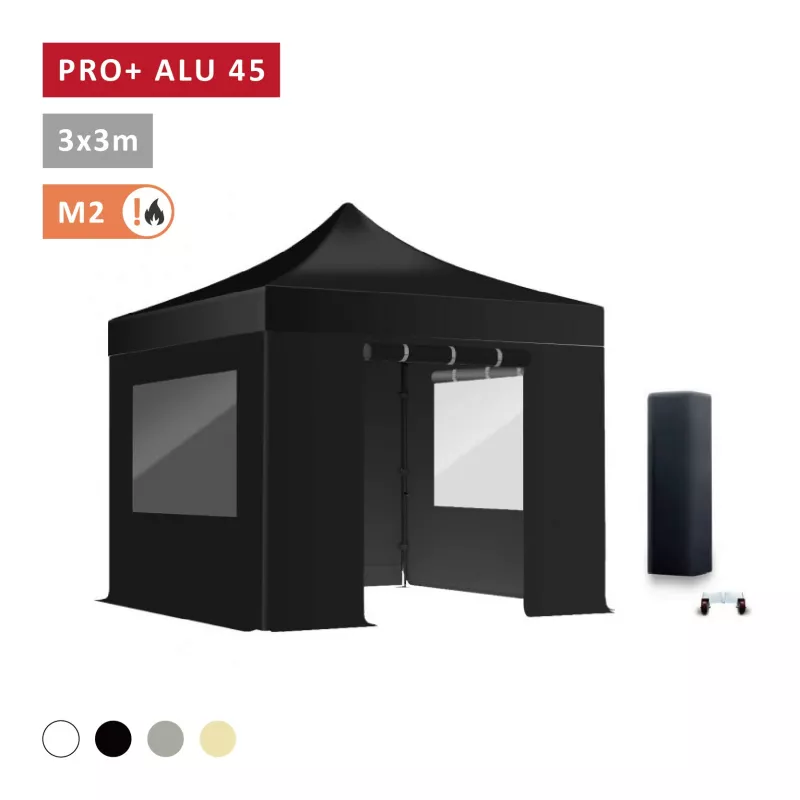 Pack fenêtres rideaux Barnum Pro Alu 45mm 3X3m - solide - bâche solide 450 g/m2