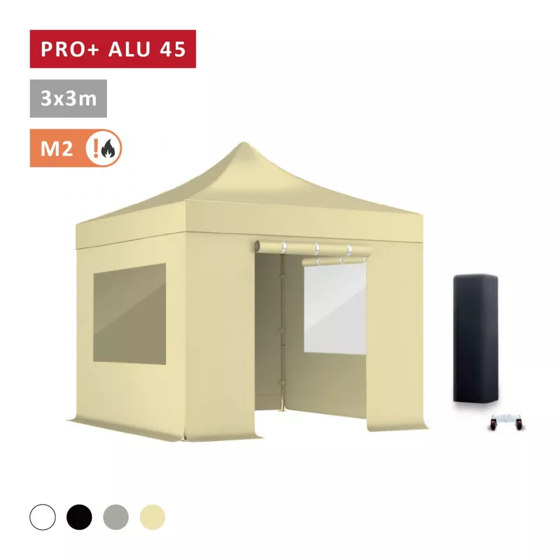 Pack fenêtres rideaux Barnum Pro Alu 45mm 3X3m - solide - bâche solide 450 g/m2