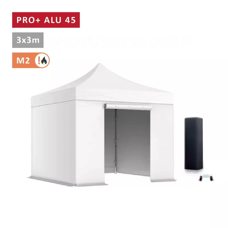 XPTENT - PACK Tonnelle pliante PRO - Alu 45mm 3x3m ● Bâche 450g/m²