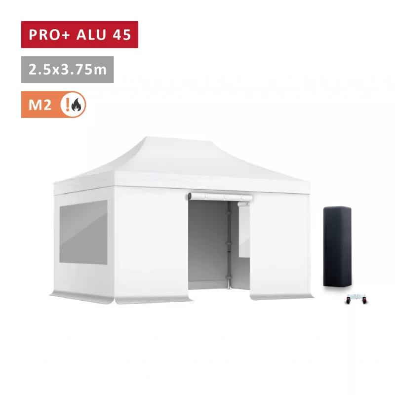 Pack fenêtres rideaux Barnum Pro Alu 45mm 3X4,5m - tonnelle pliante - solide - bâche toit 450 g/m2