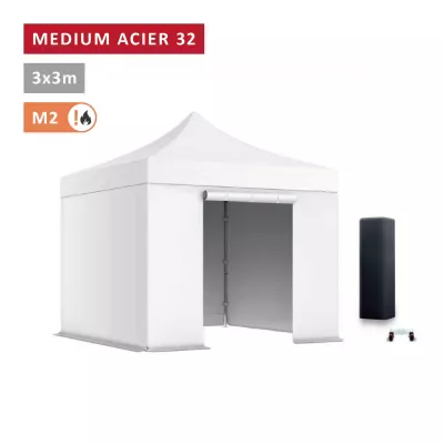 Pack Barnum pliant Acier premium 32mm 3X3m  - XPTENT - toit polyester pvc 450 g/m2
