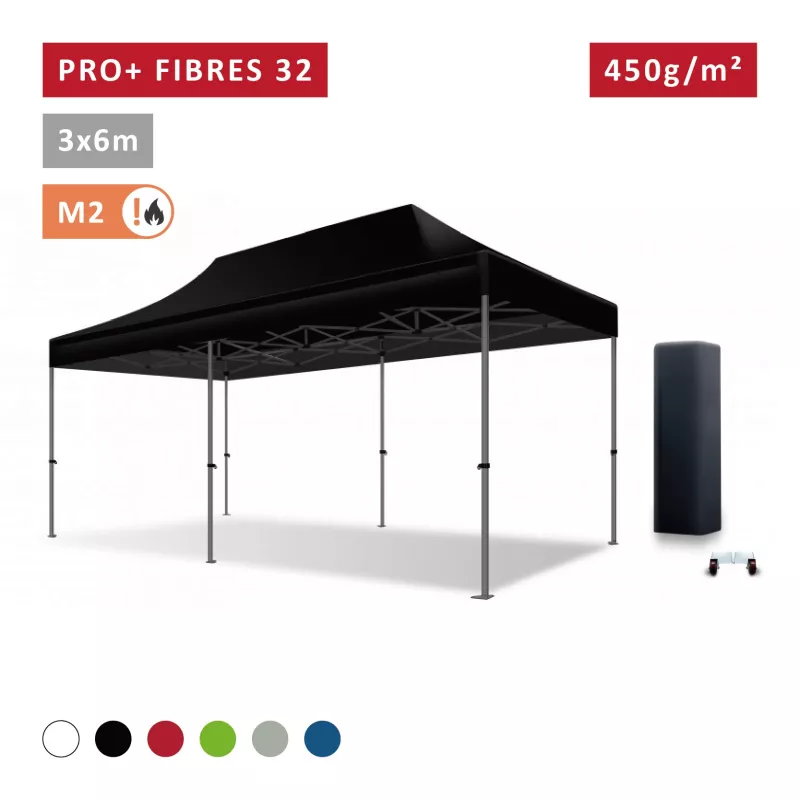 XPTENT - Tonnelle pliante PRO - Alu 45mm 3x3m ● Bâche 450g/m² Étanche