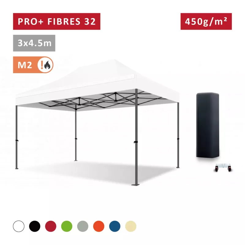 XPTENT - Tonnelle pliante PRO - Alu 45mm 3x3m ● Bâche 450g/m² Étanche