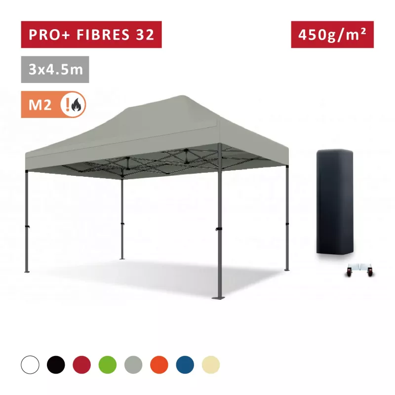 XPTENT - Tonnelle pliante PRO - Alu 45mm 3x3m ● Bâche 450g/m² Étanche