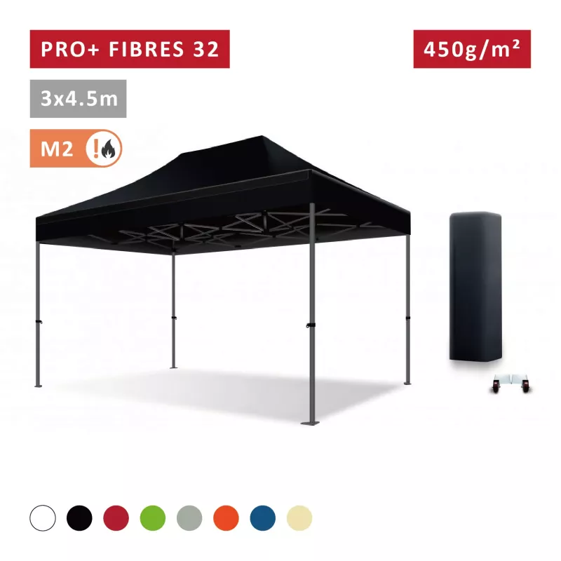 XPTENT - Tonnelle pliante PRO - Alu 45mm 3x3m ● Bâche 450g/m² Étanche