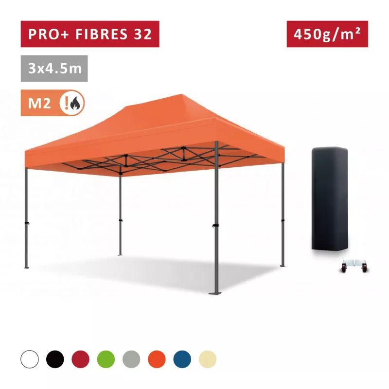 XPTENT - Tonnelle pliante PRO - Alu 45mm 3x3m ● Bâche 450g/m² Étanche