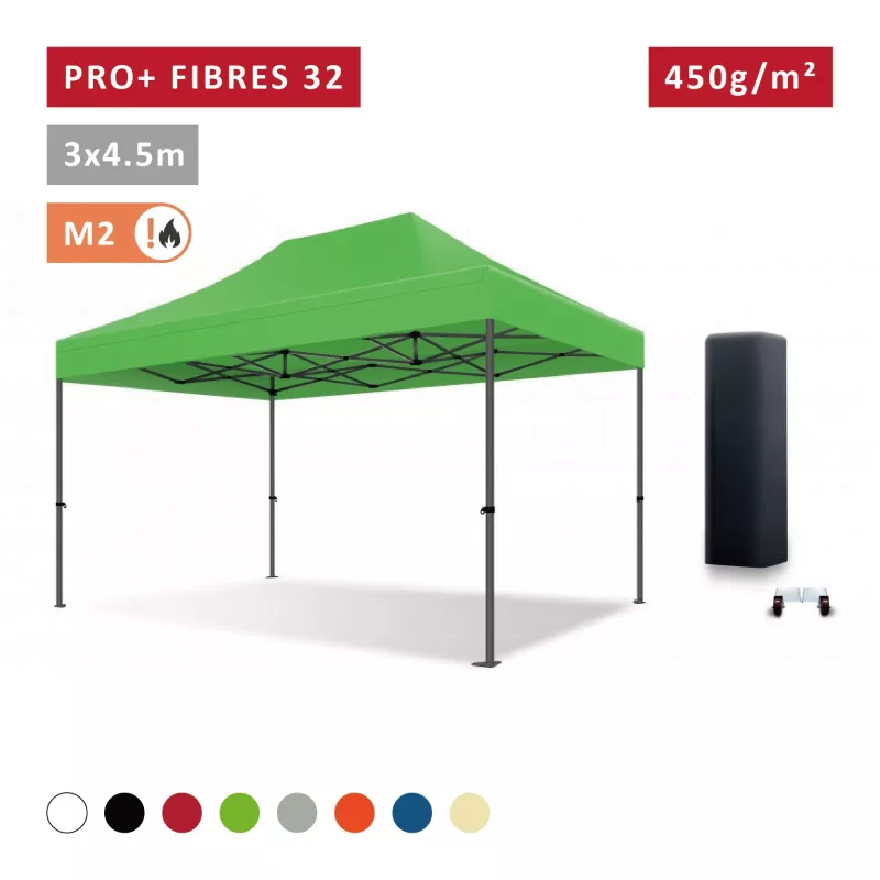 XPTENT - Tonnelle pliante PRO - Alu 45mm 3x3m ● Bâche 450g/m² Étanche