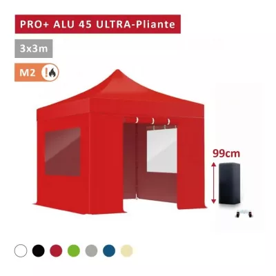 XPTENT - PACK Tonnelle ULTRA-pliante PRO - Alu 45mm 3x3m ● Bâche 450g/m²