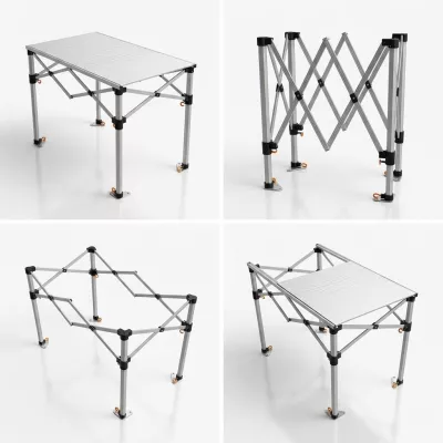 Table Pliante en Aluminium - 2,85m x 58cm - Hauteur réglable
