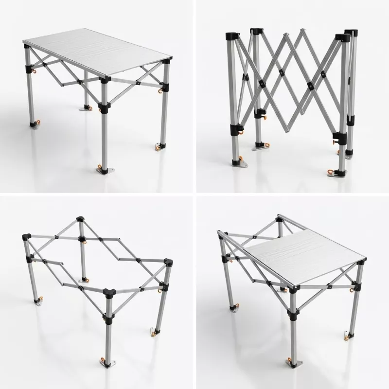 Table Pliante en Aluminium - 2,85m x 58cm - Hauteur réglable