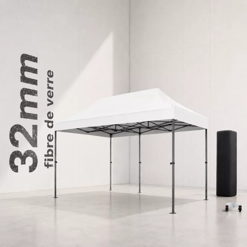 XPTENT - Tonnelle pliante PRO - Alu 45mm 3x3m ● Bâche 450g/m² Étanche