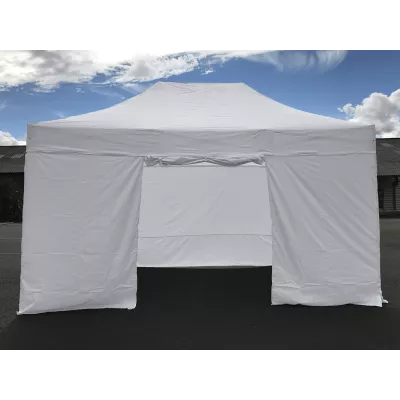 Pack fenêtres rideaux Barnum Pro Alu 45mm 3X4,5m - tonnelle pliante - solide - bâche toit 450 g/m2