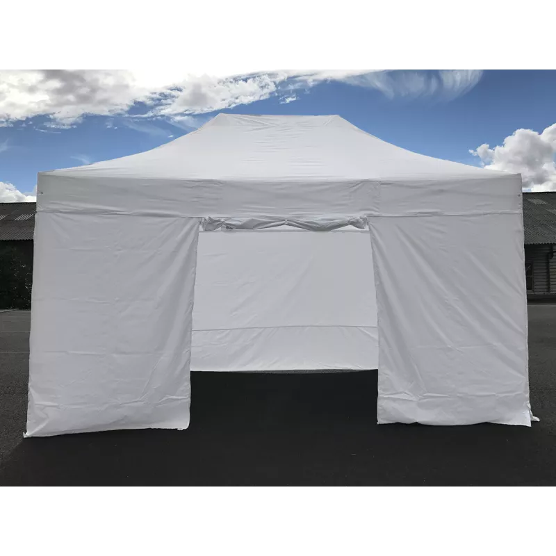 Pack fenêtres rideaux Barnum Pro Alu 45mm 3X4,5m - tonnelle pliante - solide - bâche toit 450 g/m2